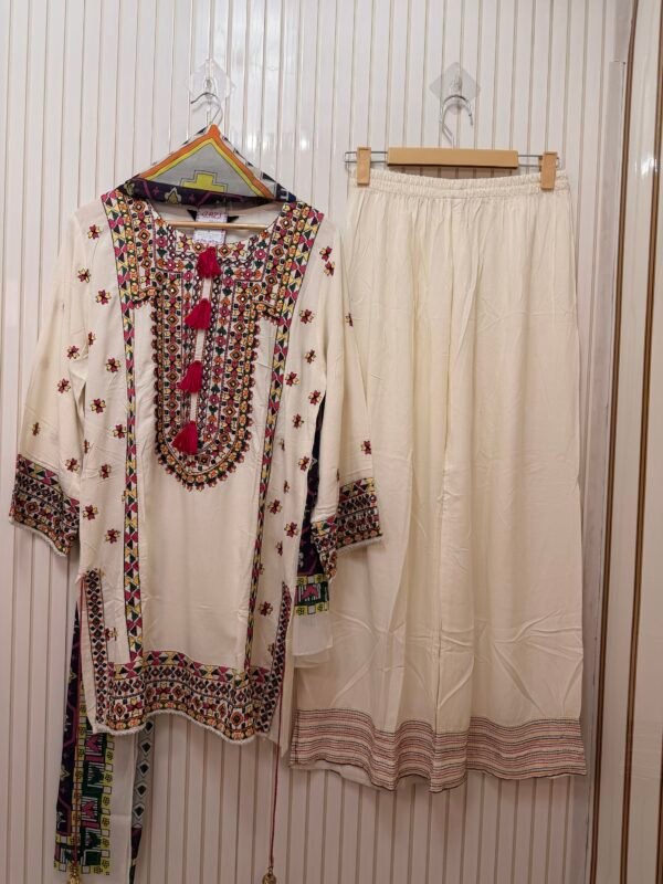 Rayon Embroidered Designer Palazzo Suit