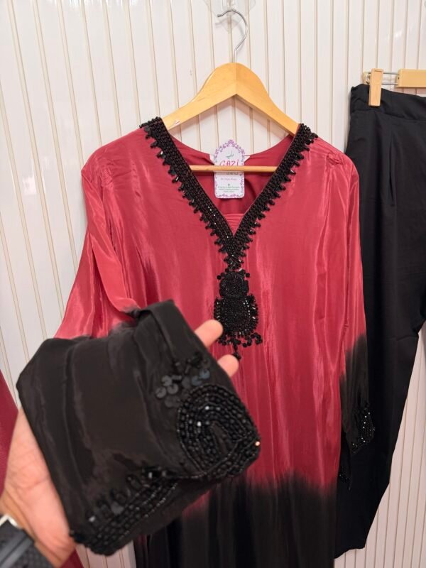 Double Shade Crepe Long Line Suit