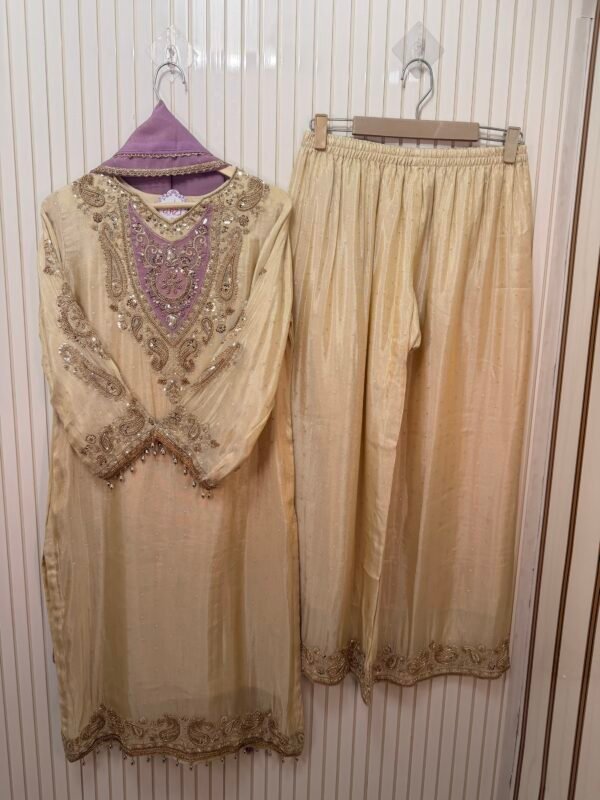 Viscose Shimmer Beads Work Party Suit
