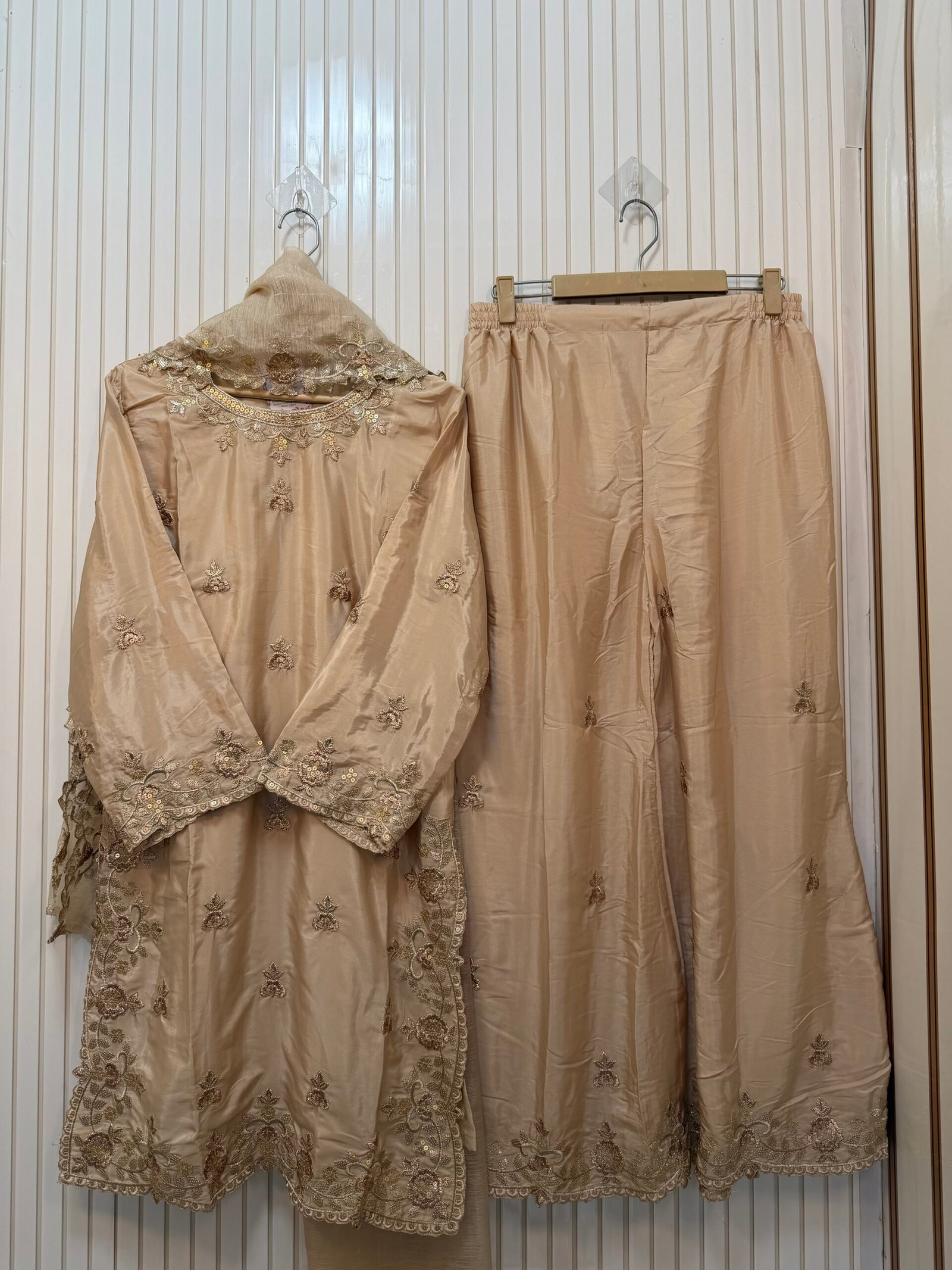Gajji Silk Embroidered Sharara Suit - Image 5