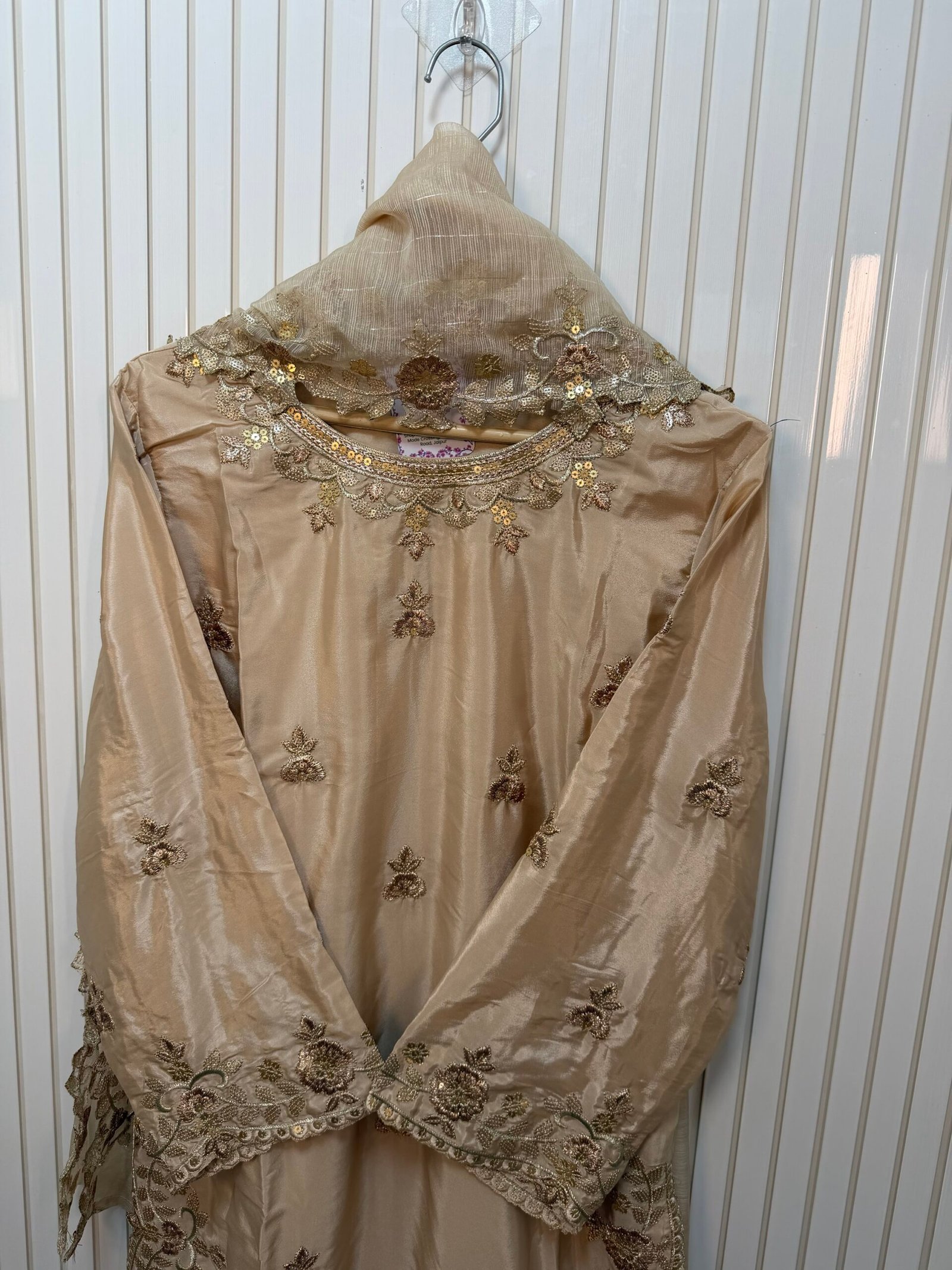 Gajji Silk Embroidered Sharara Suit - Image 6