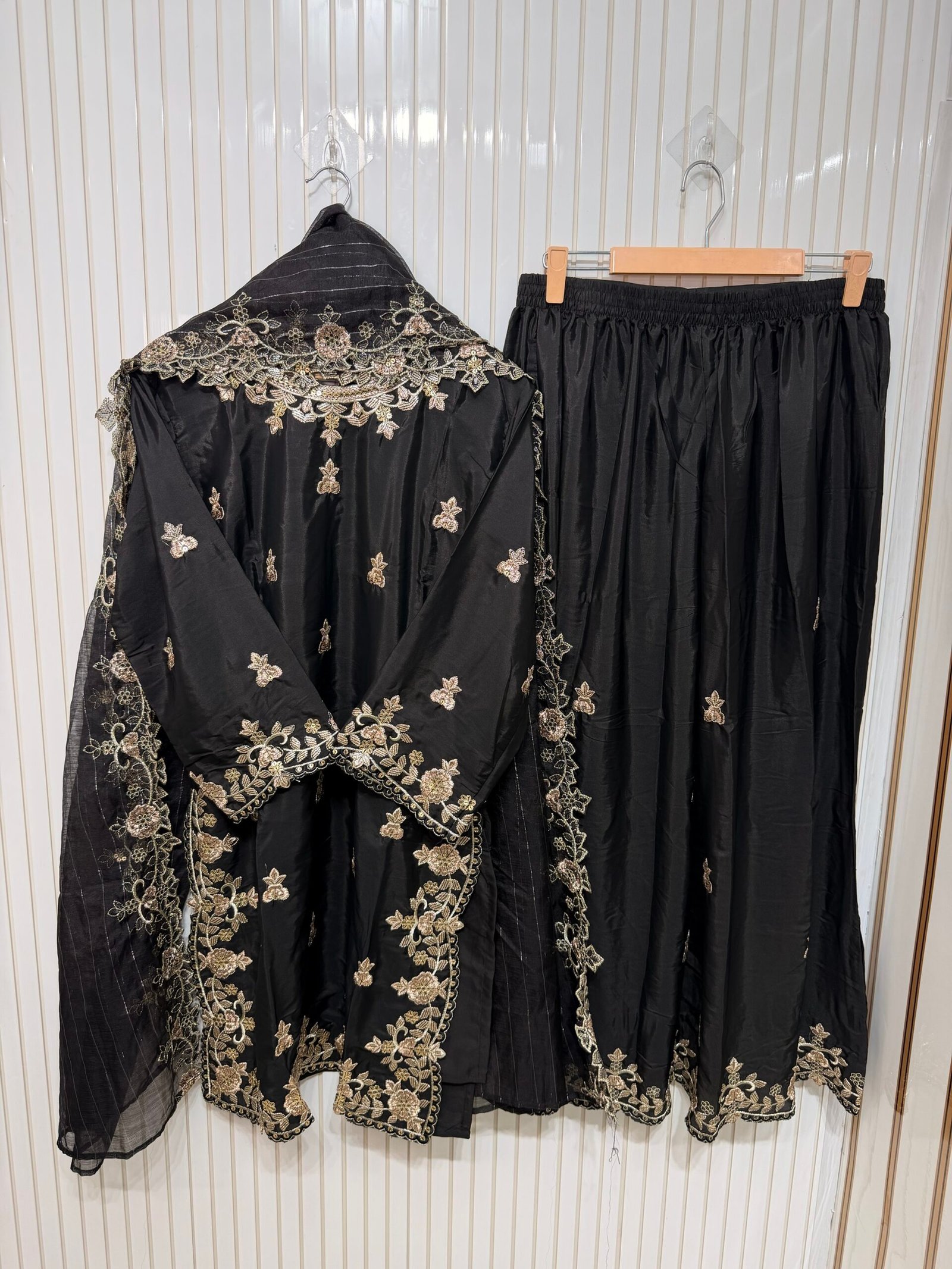 Gajji Silk Embroidered Sharara Suit - Image 9
