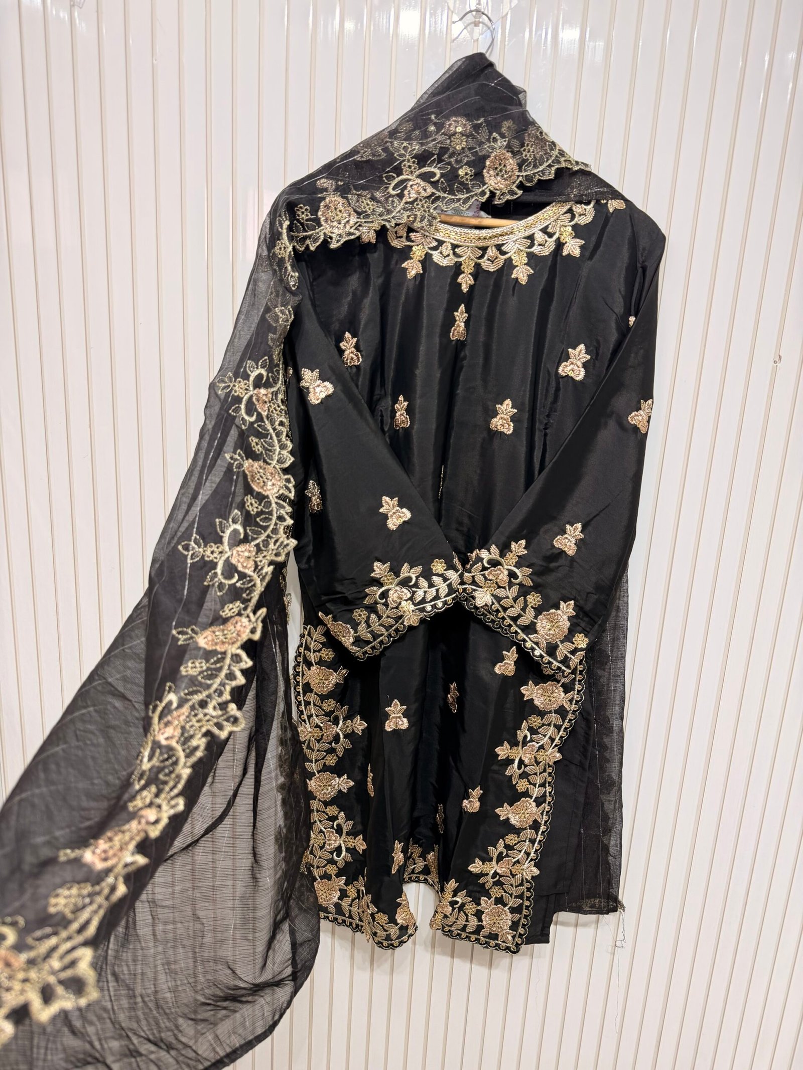 Gajji Silk Embroidered Sharara Suit - Image 11