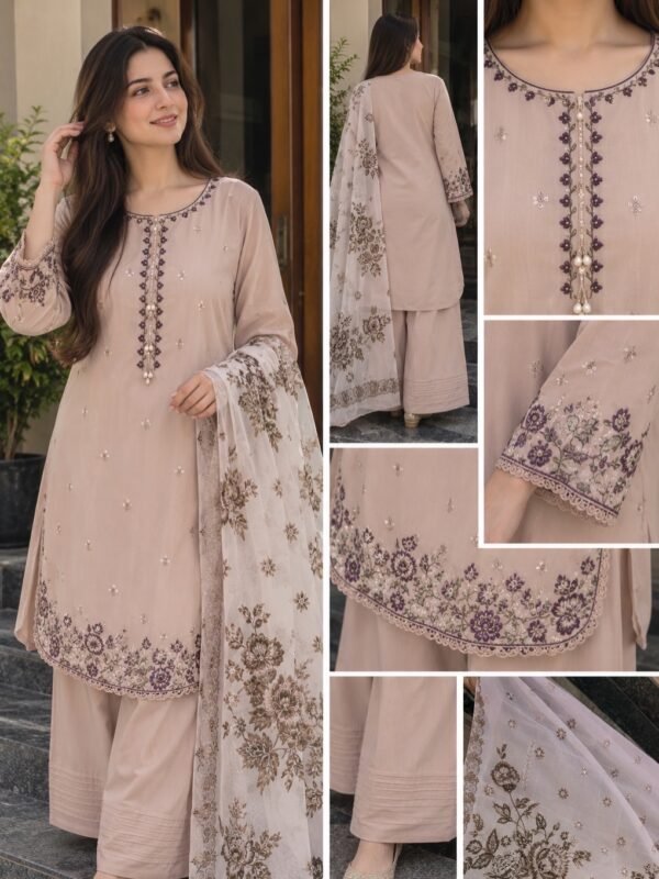 Heavy Rayon Satin Beads Work Suit