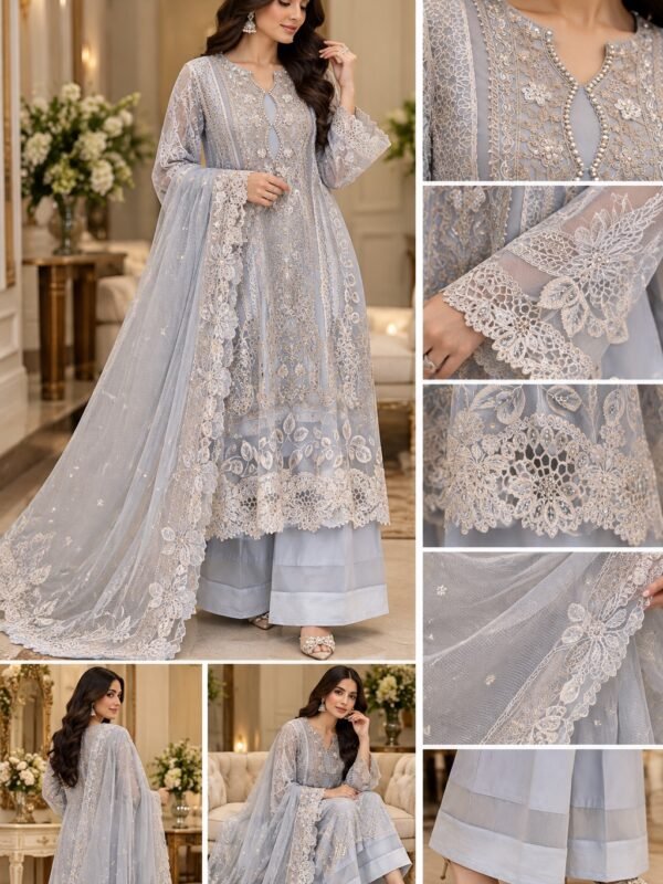 Long Length Heavy Cutwork Suit