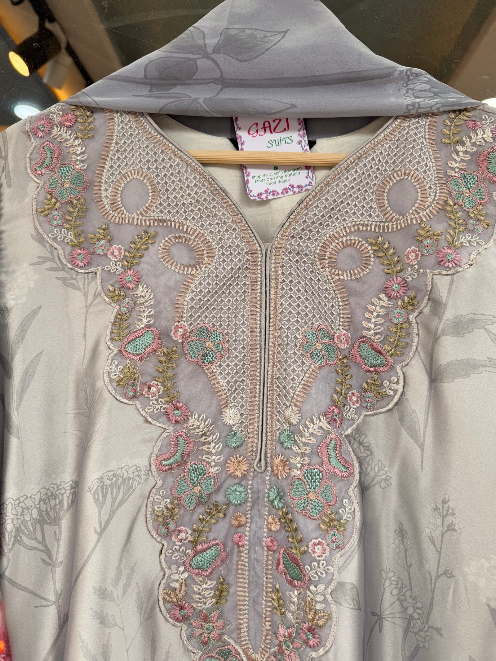 Printed Satin Naira Cut Plazo Suit - Image 13