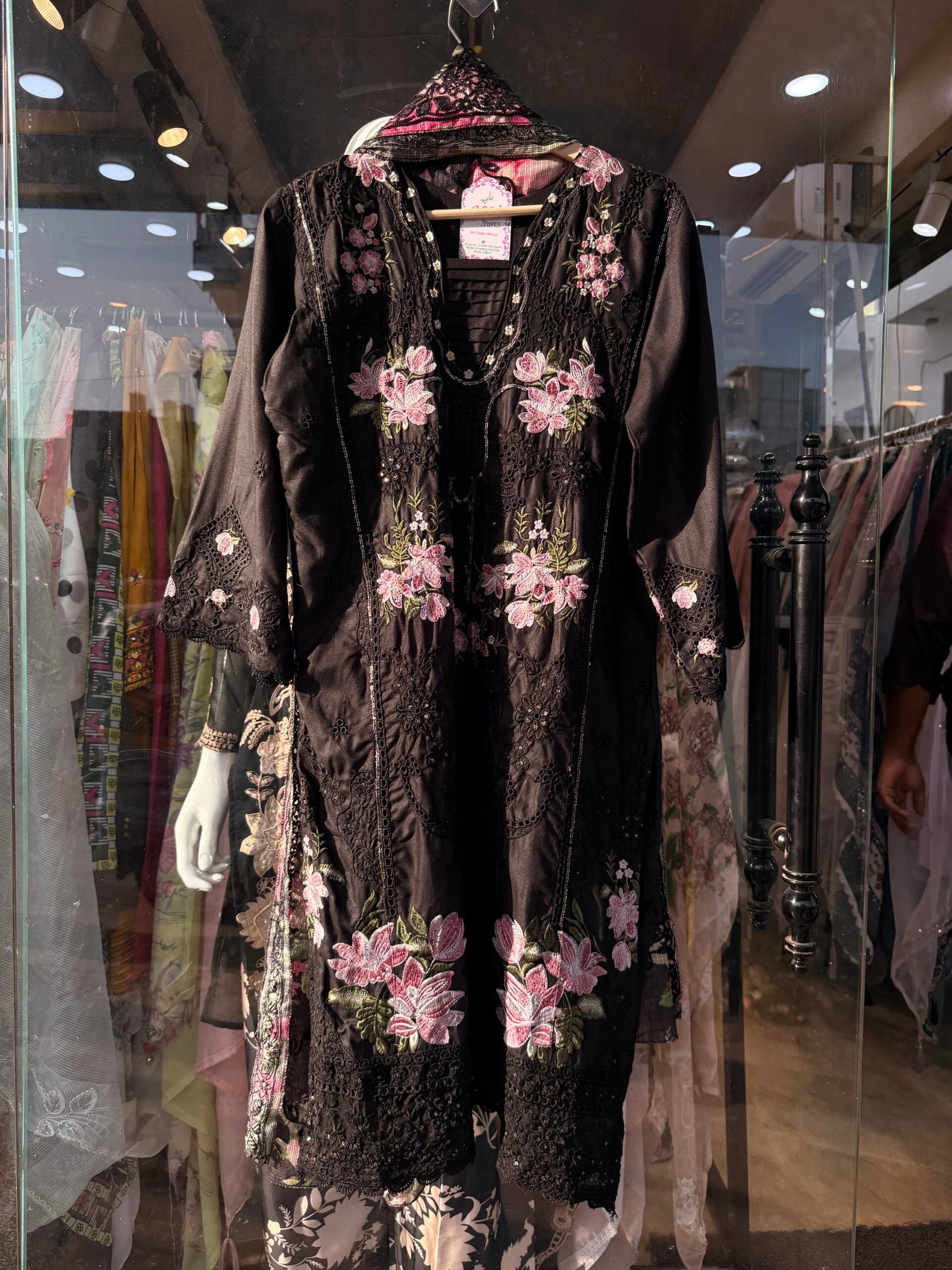 Cotton Chikankari Embroidered Plazo Suit - Image 11