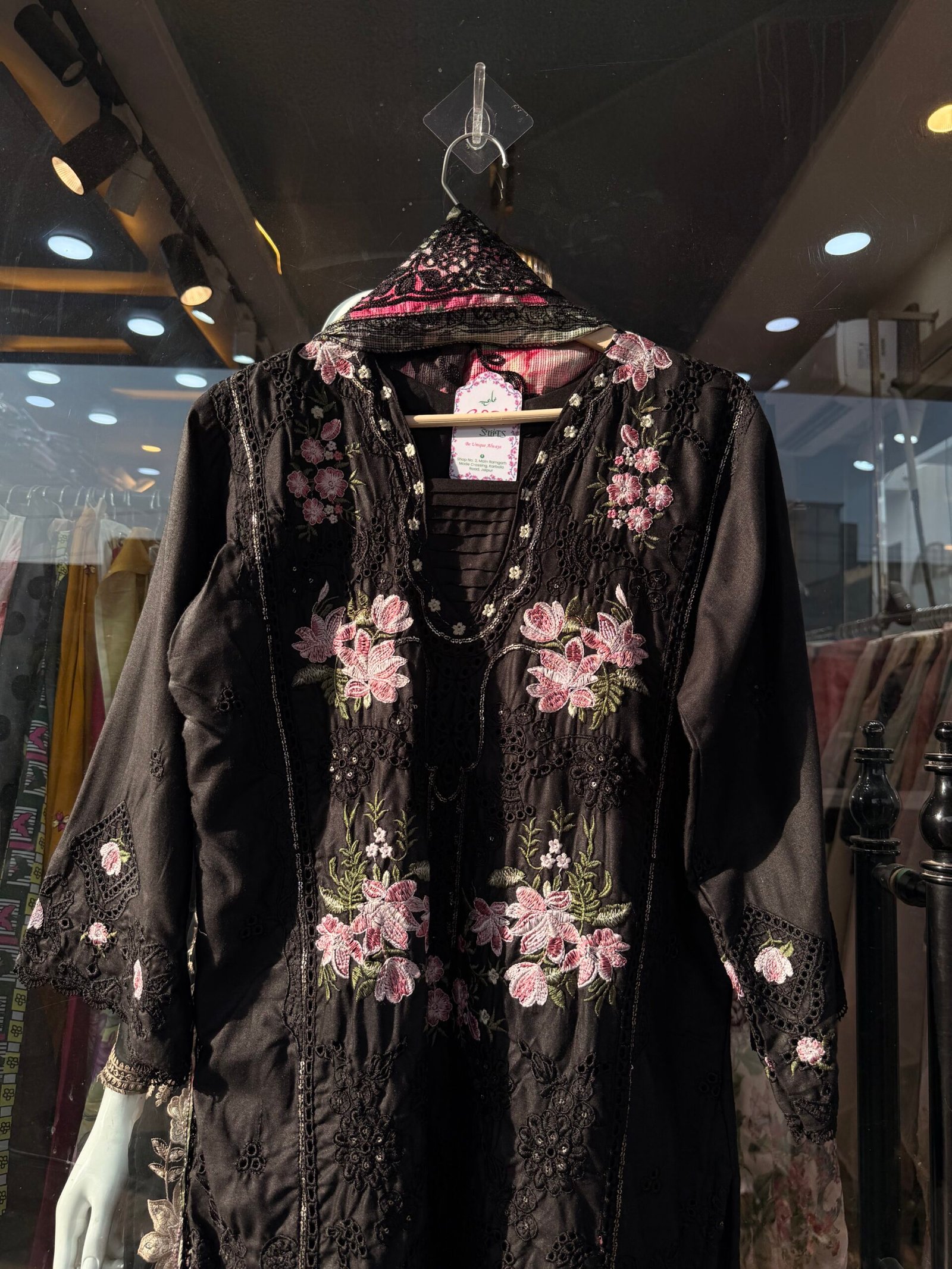 Cotton Chikankari Embroidered Plazo Suit - Image 12