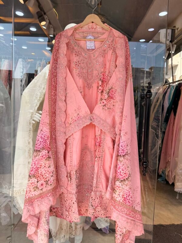 Chinnon Digital Print Heavy Cutwork Plazo Suit