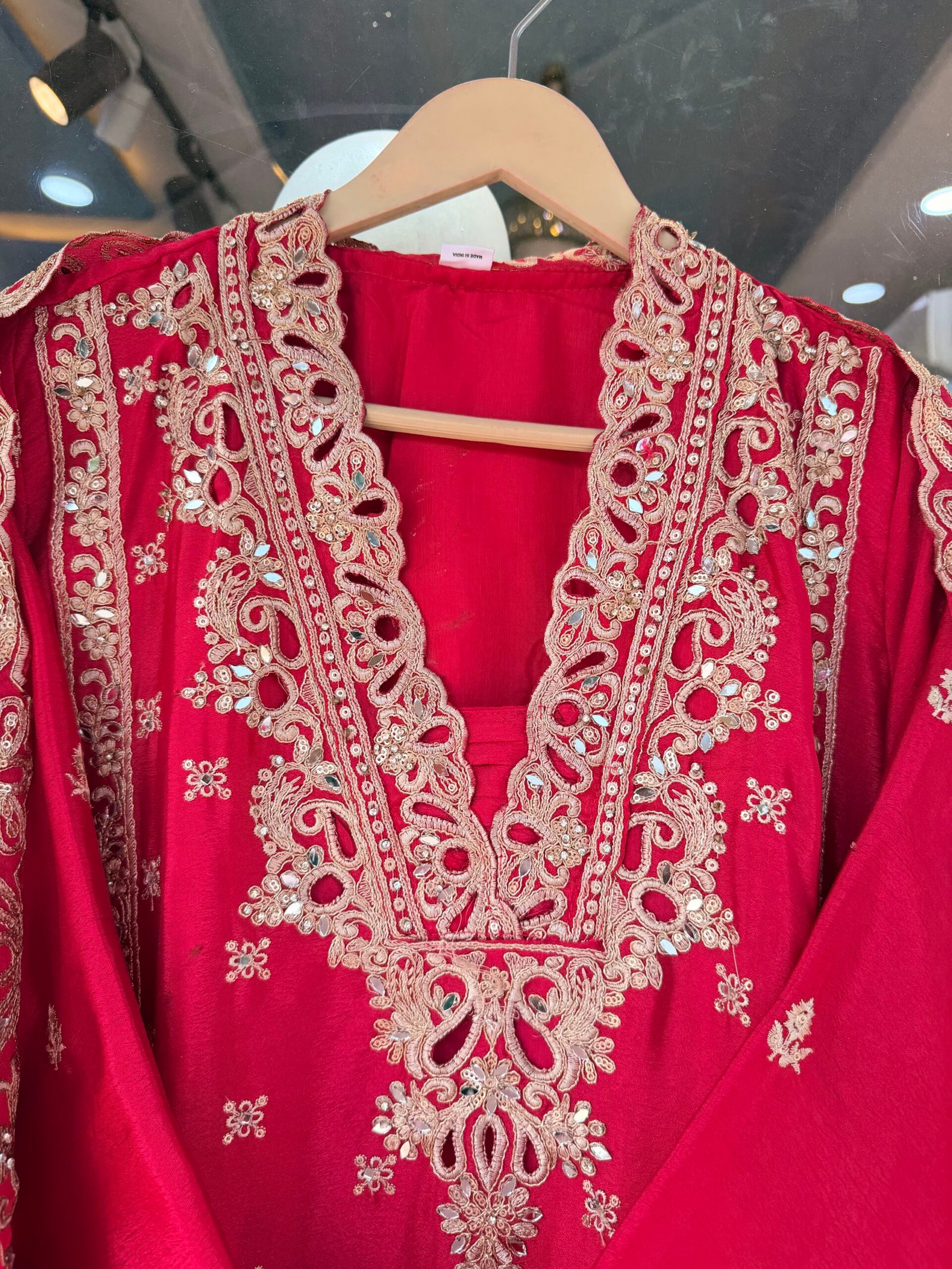 Heavy Chinnon Cutwork Suit with Heavy Dupatta - Image 3