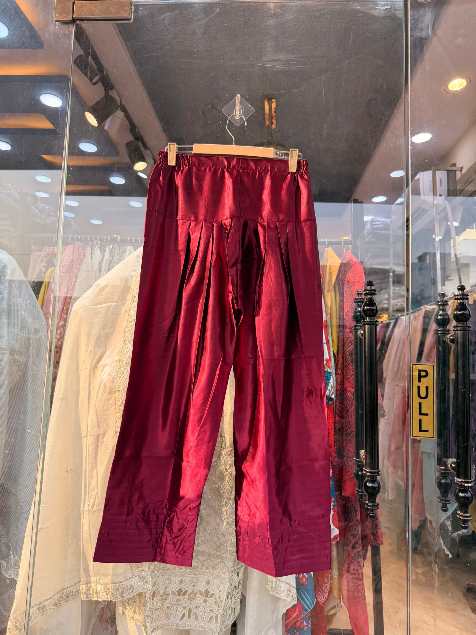 Satin Farshi Shalwar Suit with Kota Checks Dupatta - Image 5