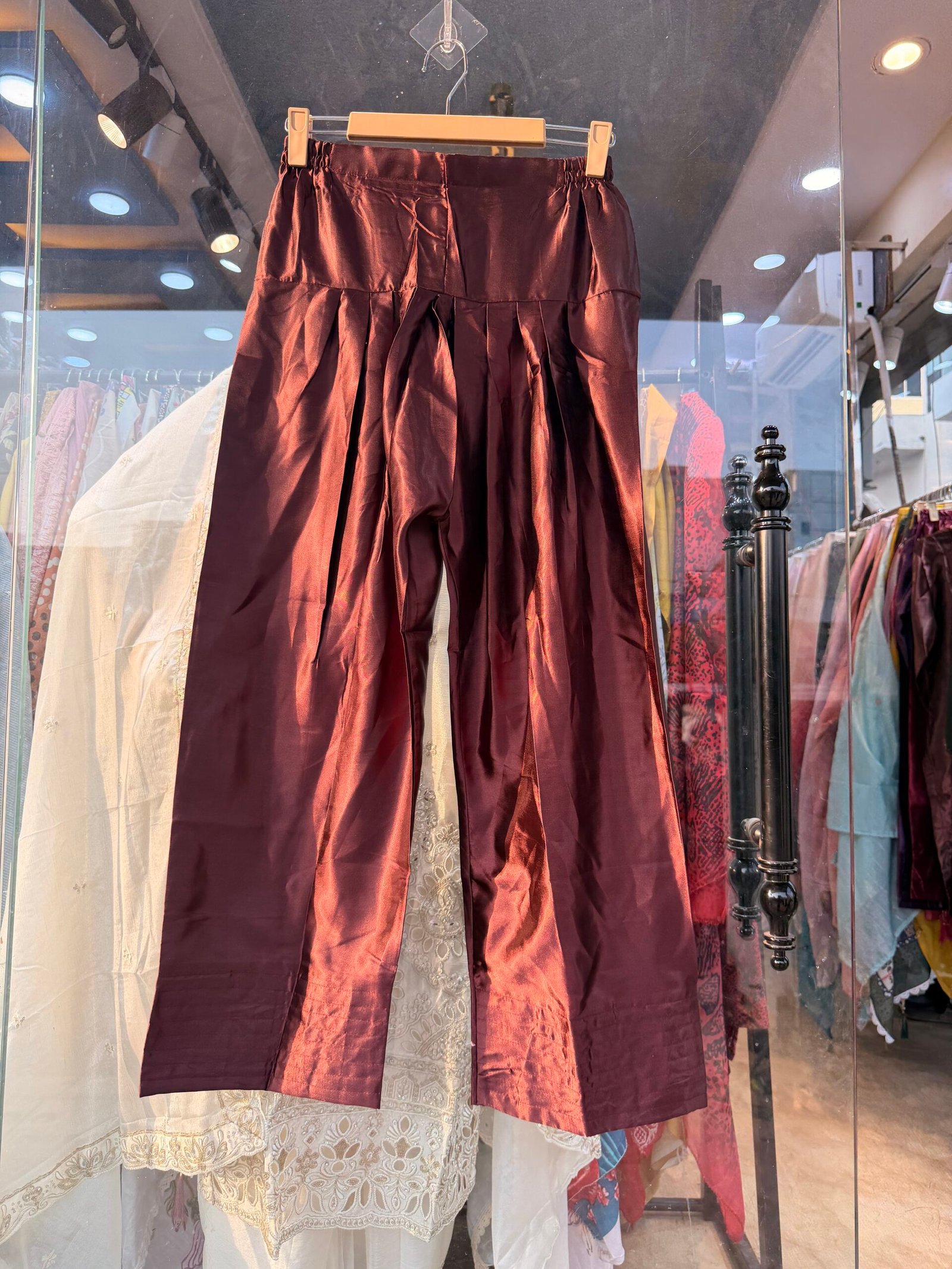 Satin Farshi Shalwar Suit with Kota Checks Dupatta - Image 10