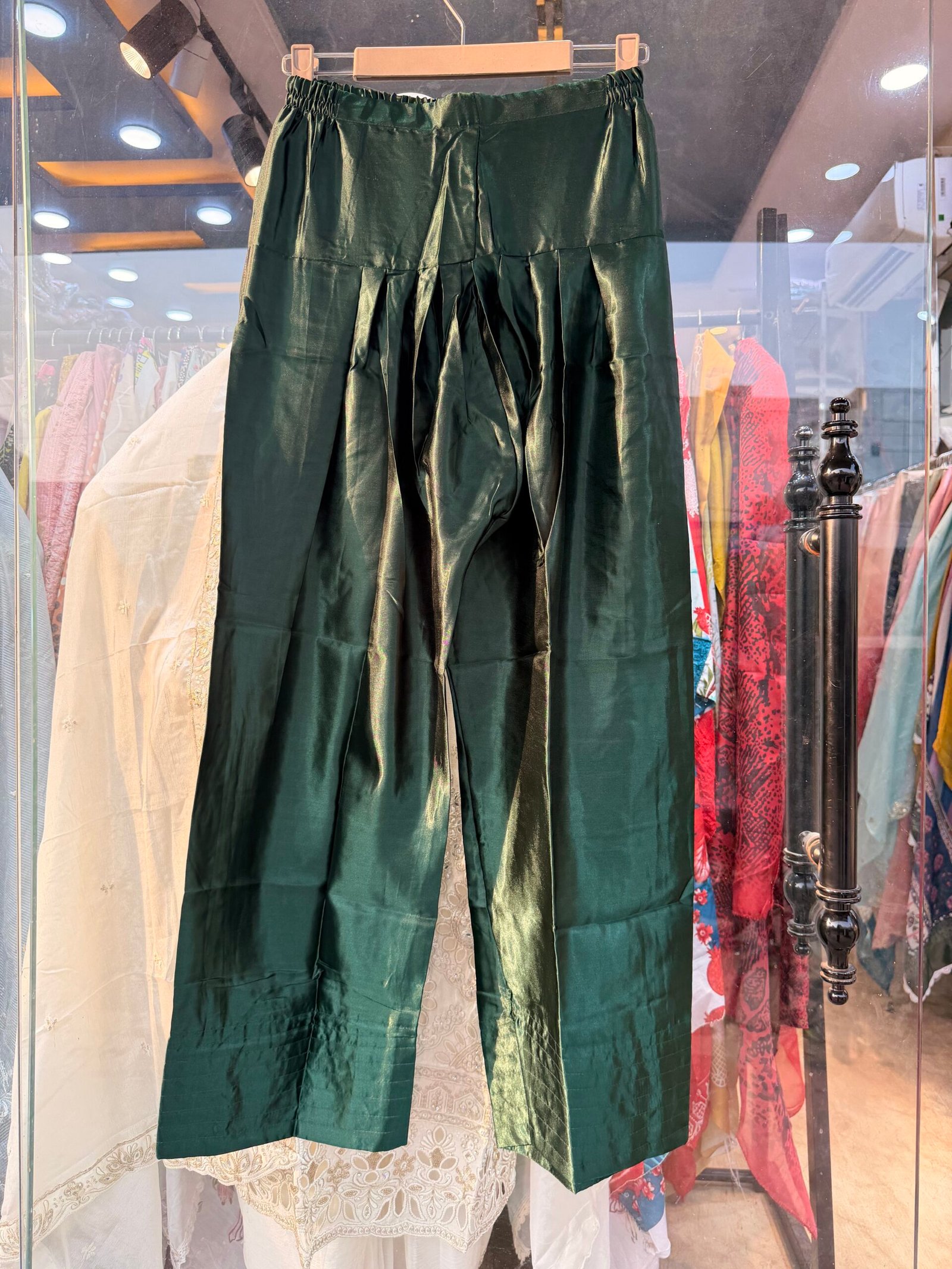 Satin Farshi Shalwar Suit with Kota Checks Dupatta - Image 14
